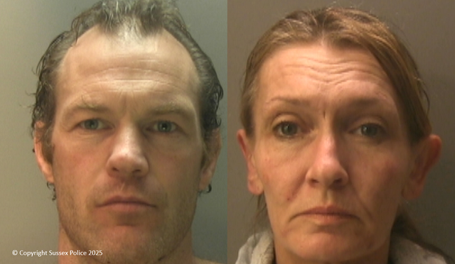 <p>Barry Farthing and Victoria Hale have been ordered by Sussex Police to wear the tags for 12 months and avoid certain supermarkets</p>