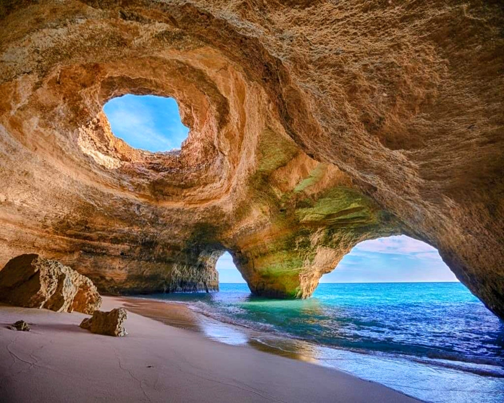 The cathedral-like Benagil Cave features a natural skylight known as ‘The Eye’
