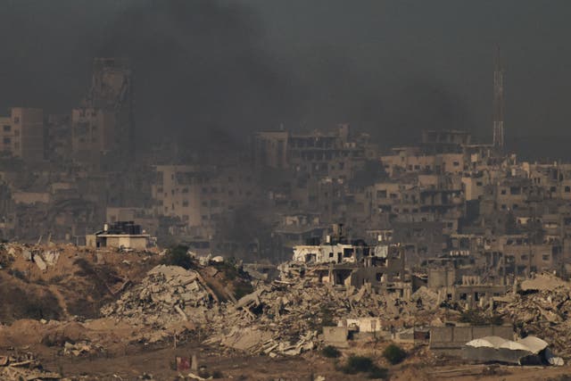 Buildings that were destroyed during the Israeli ground and air operations in the northern Gaza Strip (Leo Correa/AP)