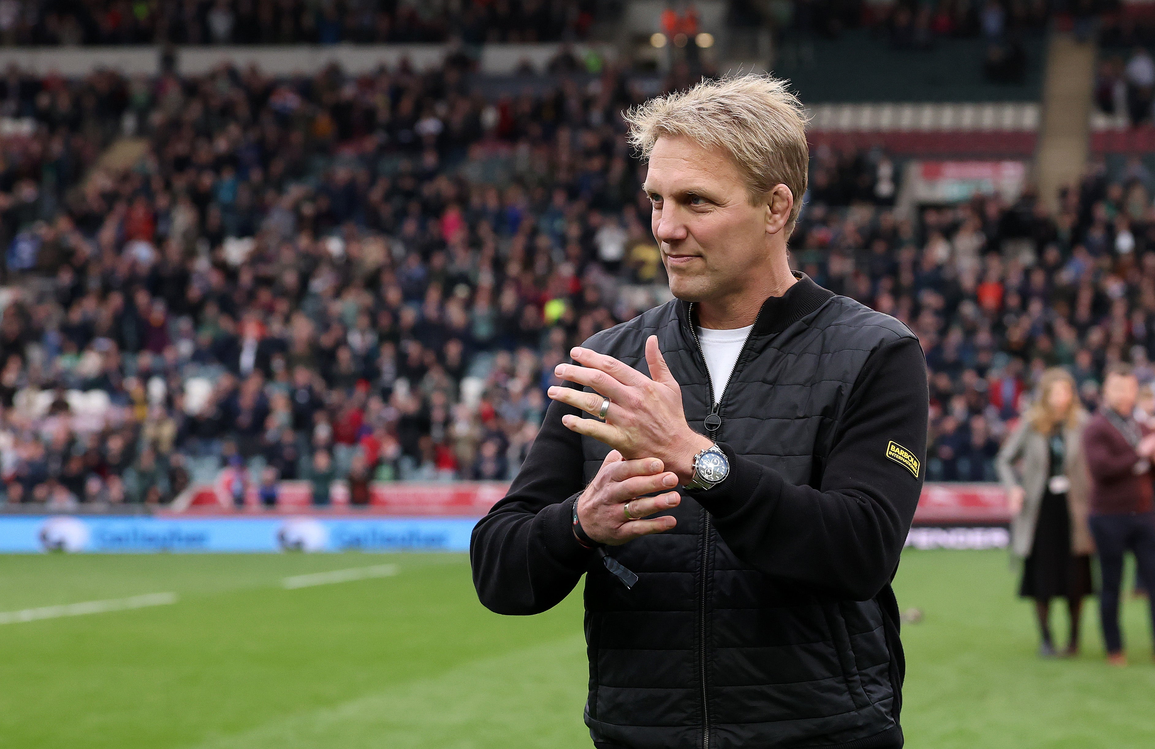 Lewis Moody was given a rousing reception at a meeting of his two former clubs