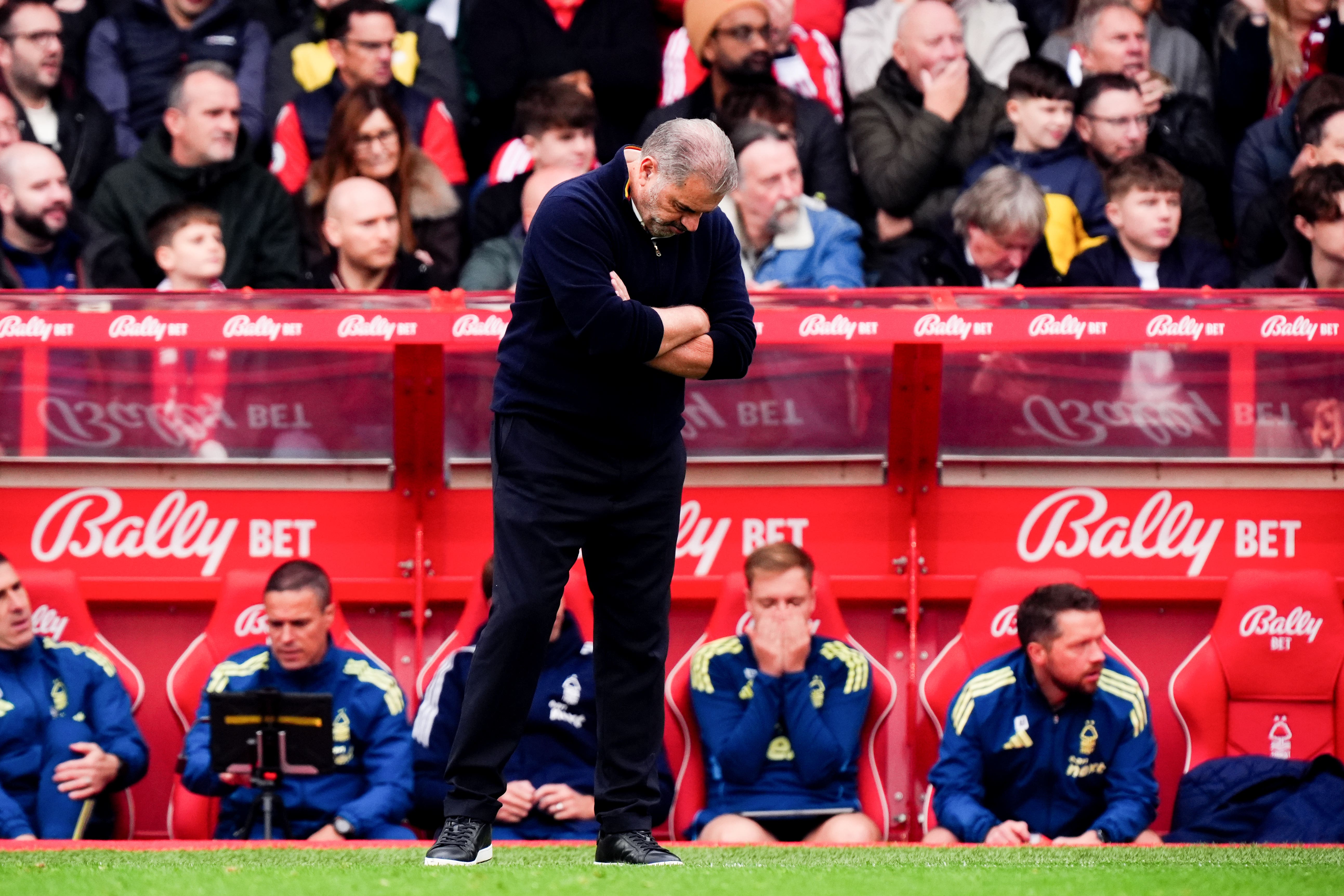 Ange Postecoglou during the match against Chelsea (PA)