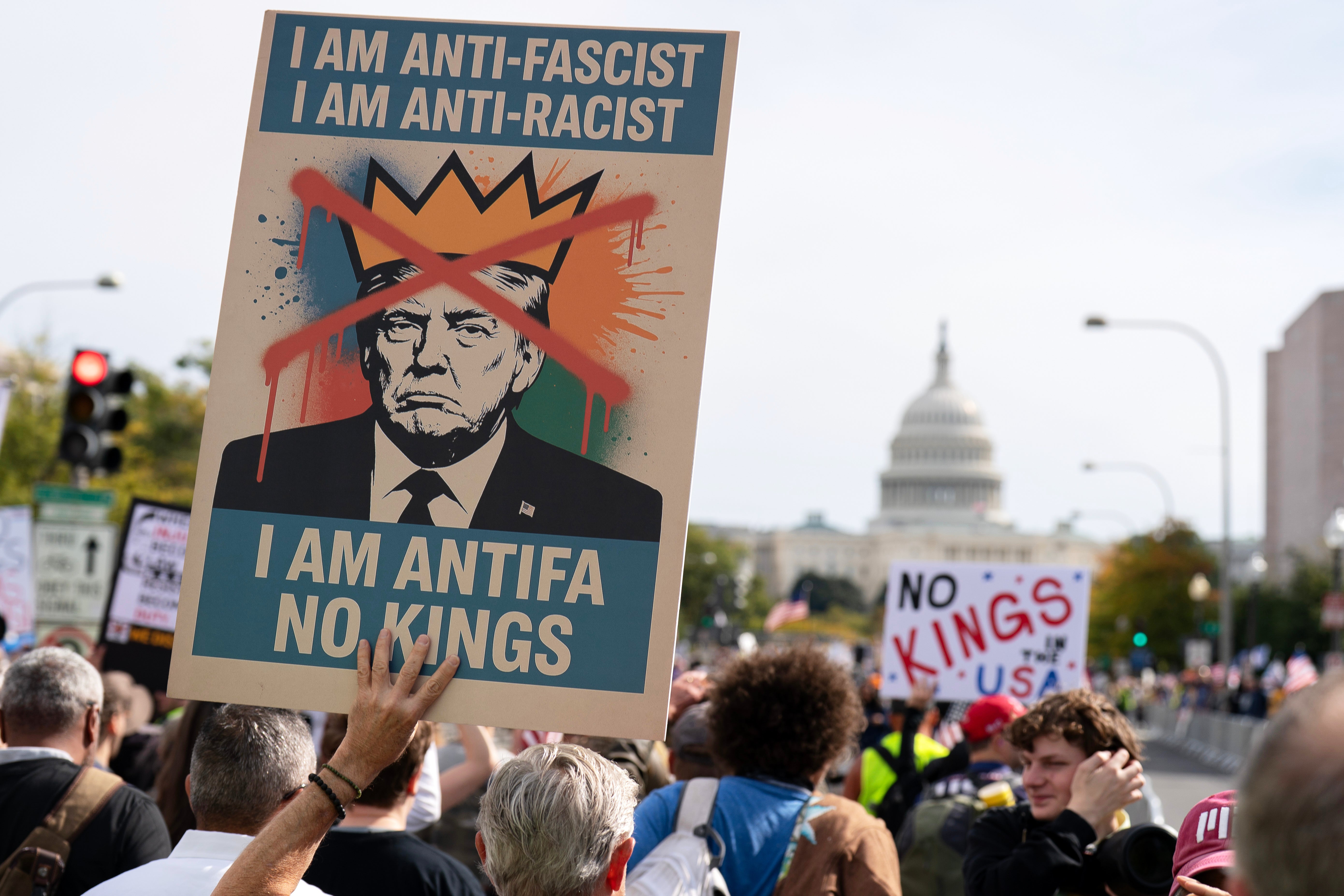 Demonstrators rally on Pennsylvania Avenue in Washington, D.C.