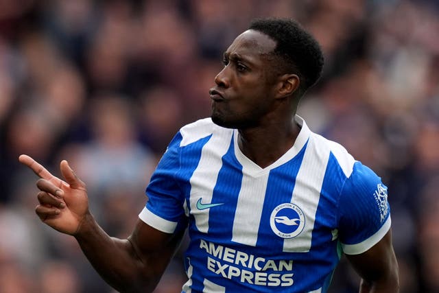 Danny Welbeck was moments away from being substituted before he hit Brighton’s winner (Gareth Fuller/PA)