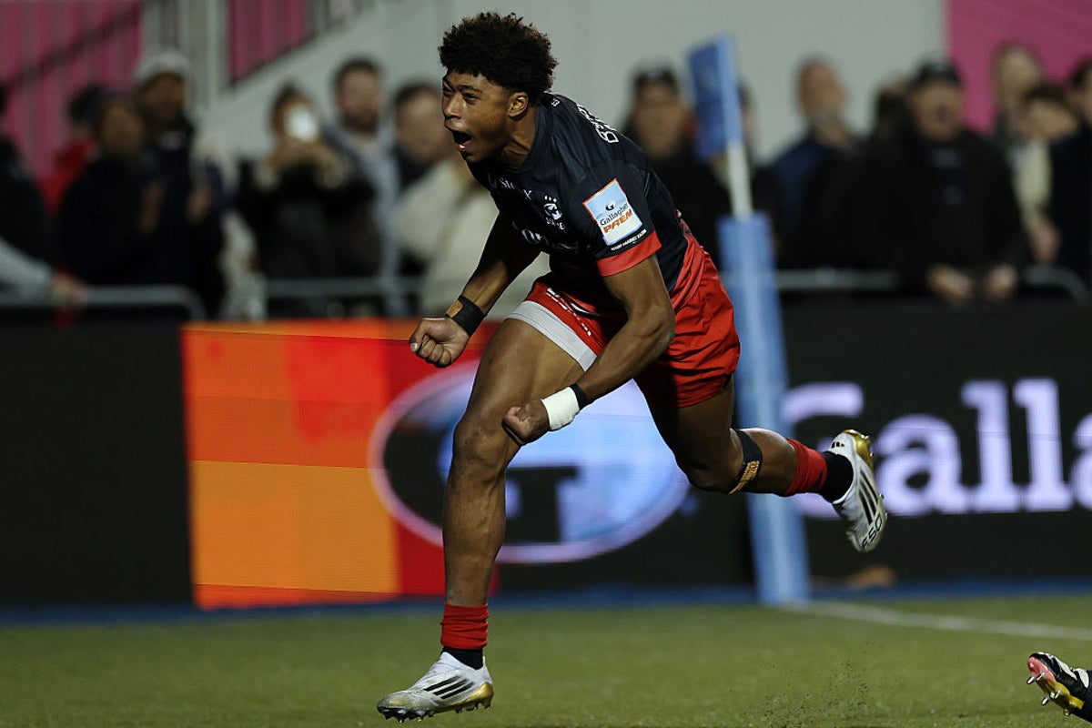 Rising star Noah Caluori plunders five tries as Saracens overwhelm Sale Rising star Noah Caluori plunders five tries as Saracens overwhelm Sale