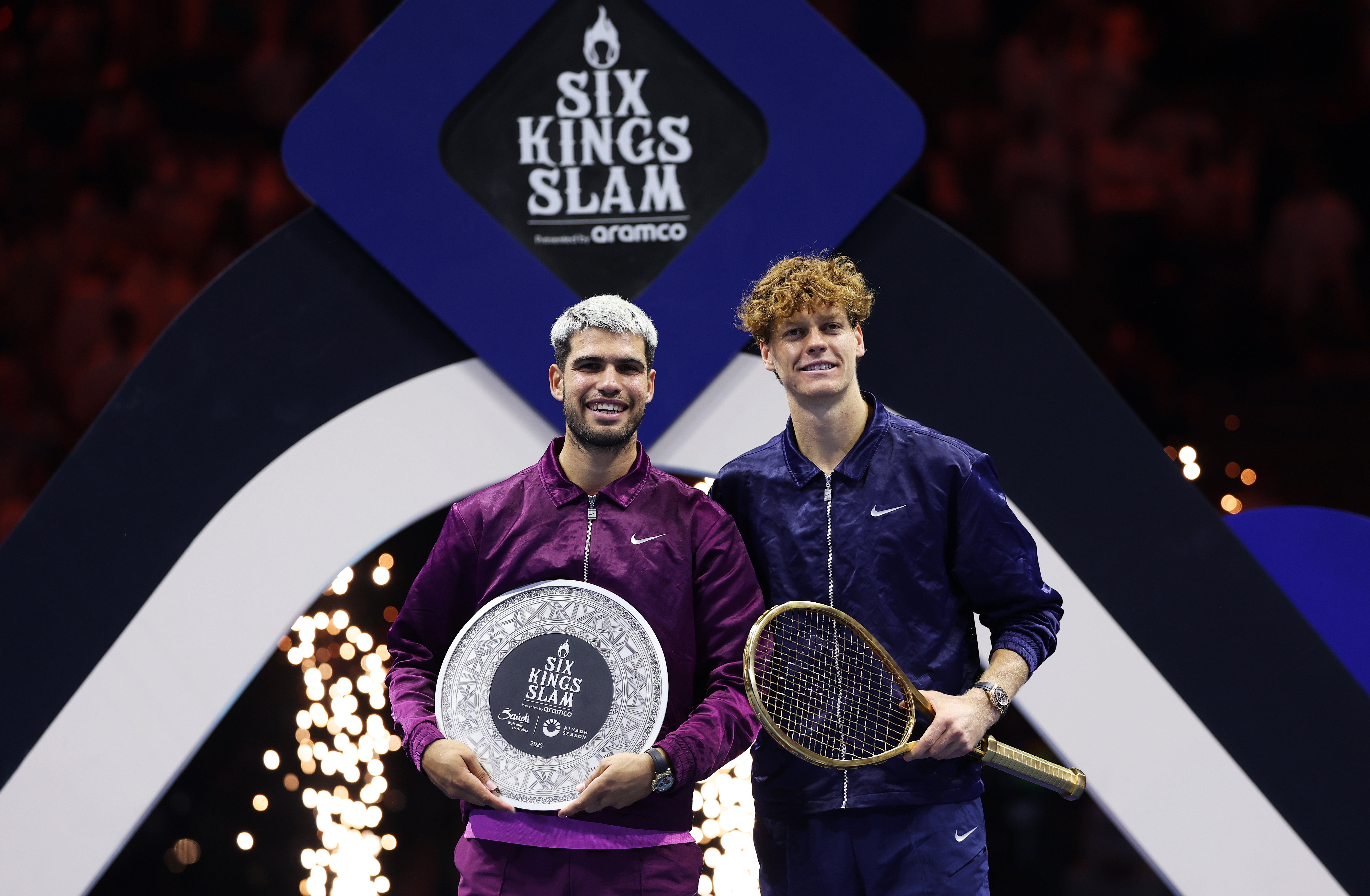 <p>Jannik Sinner took down Carlos Alcaraz to win the Six Kings Slam final </p>