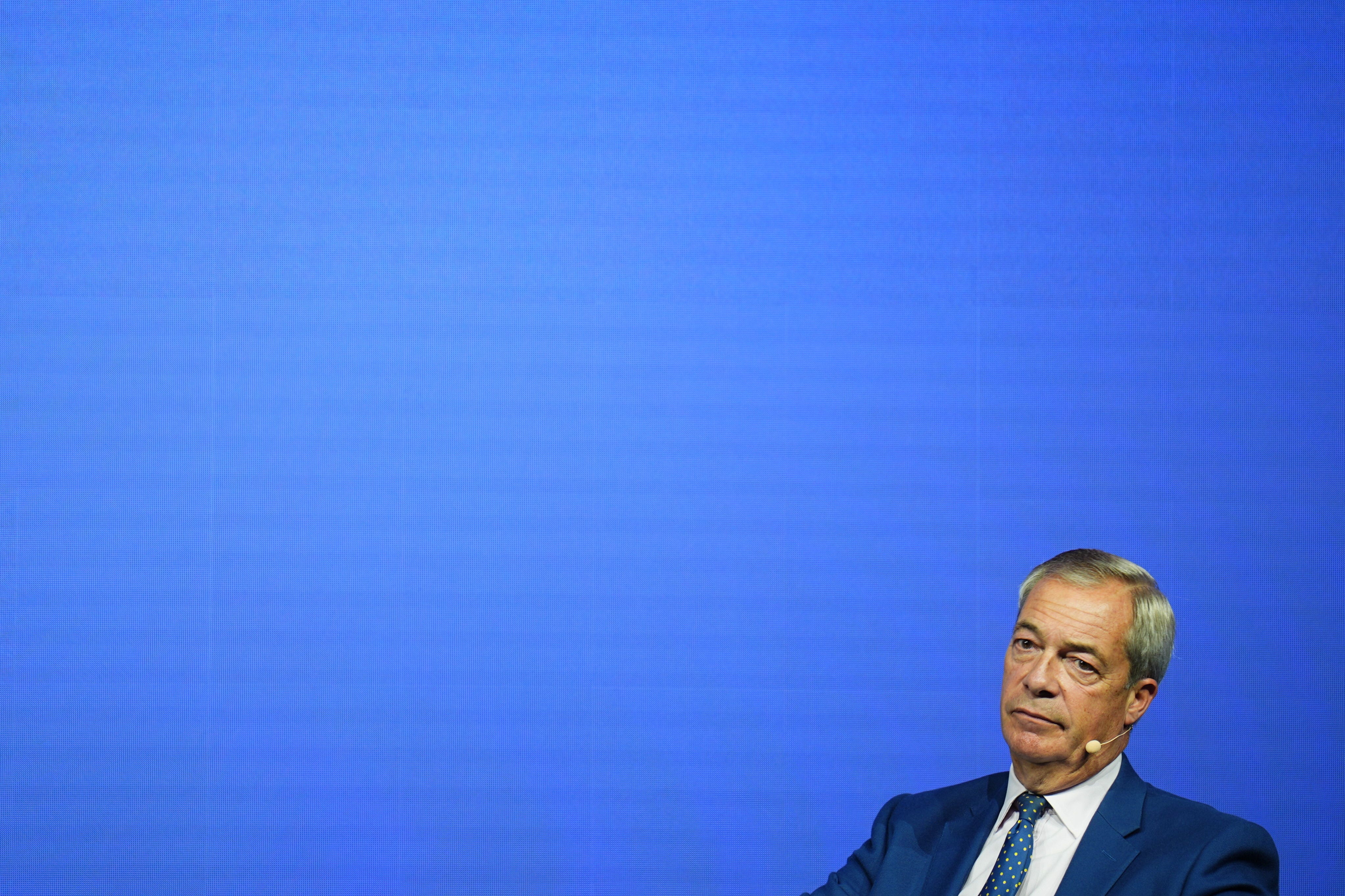 Reform UK leader Nigel Farage at Blockworks’ Digital Asset Summit: London. (James Manning/PA)