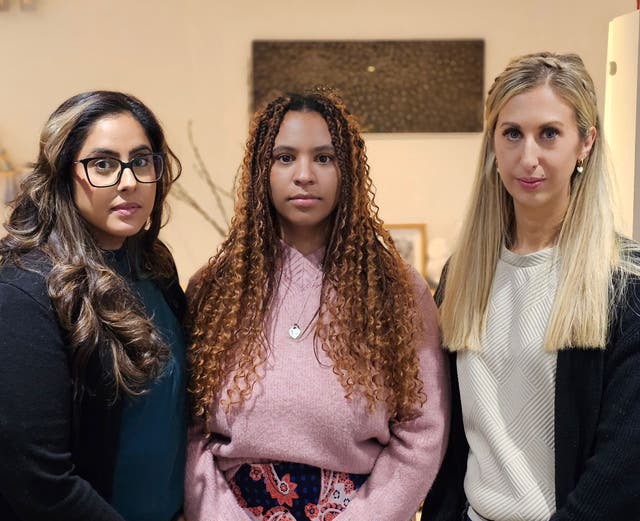 <p>Amarjit Matharoo, Lauren Caulfield, and Fiona Winser-Ramm, mothers whose babies were harmed over alleged negligence by Leeds Teaching Hospitals </p>