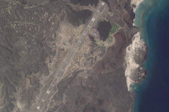 <p>An airstrip under construction on an island off Yemen’s coast</p>