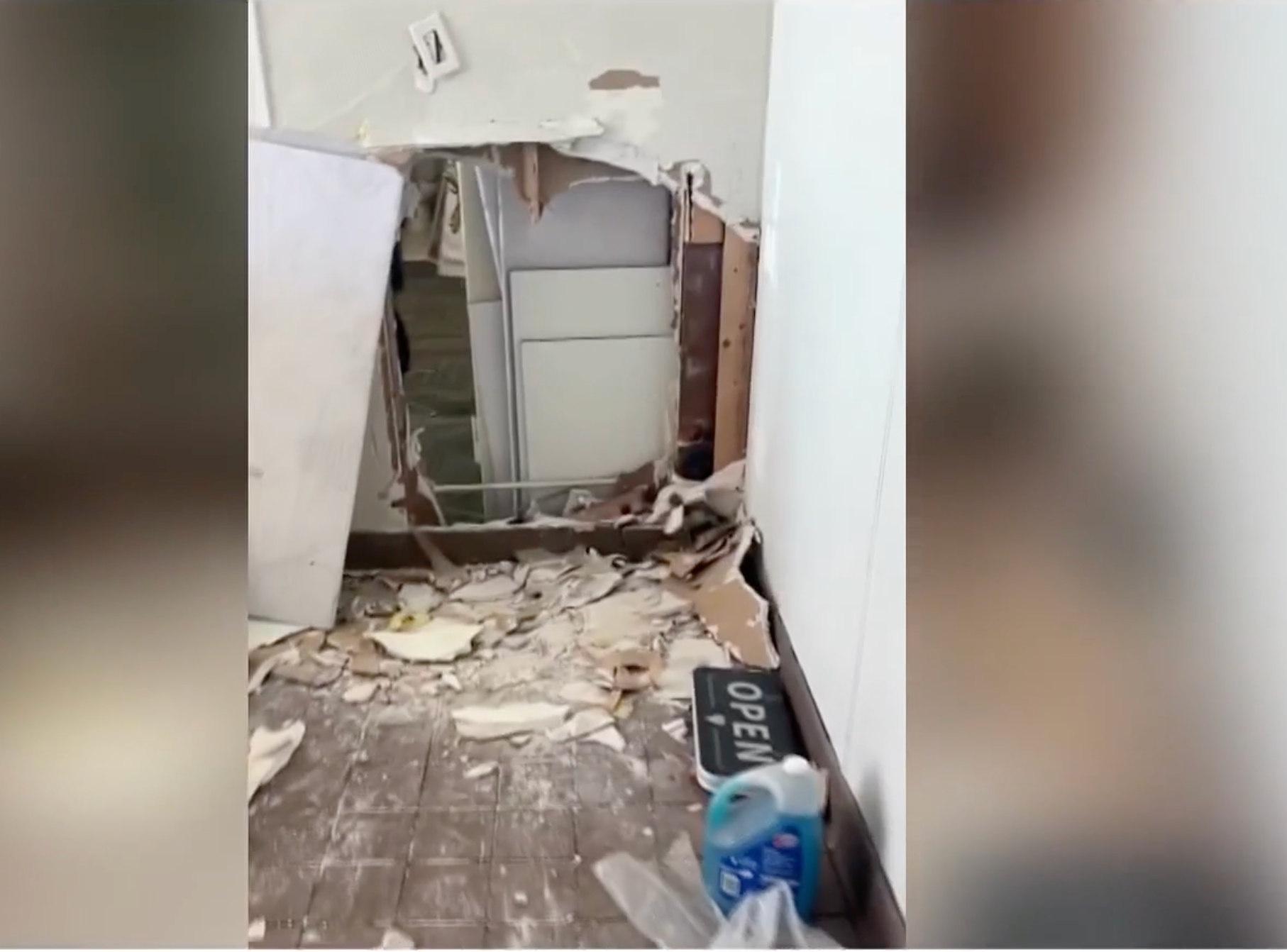 After gaining access through the roof, the thieves tunnelled through into the jewelry shop's safe, which was next door