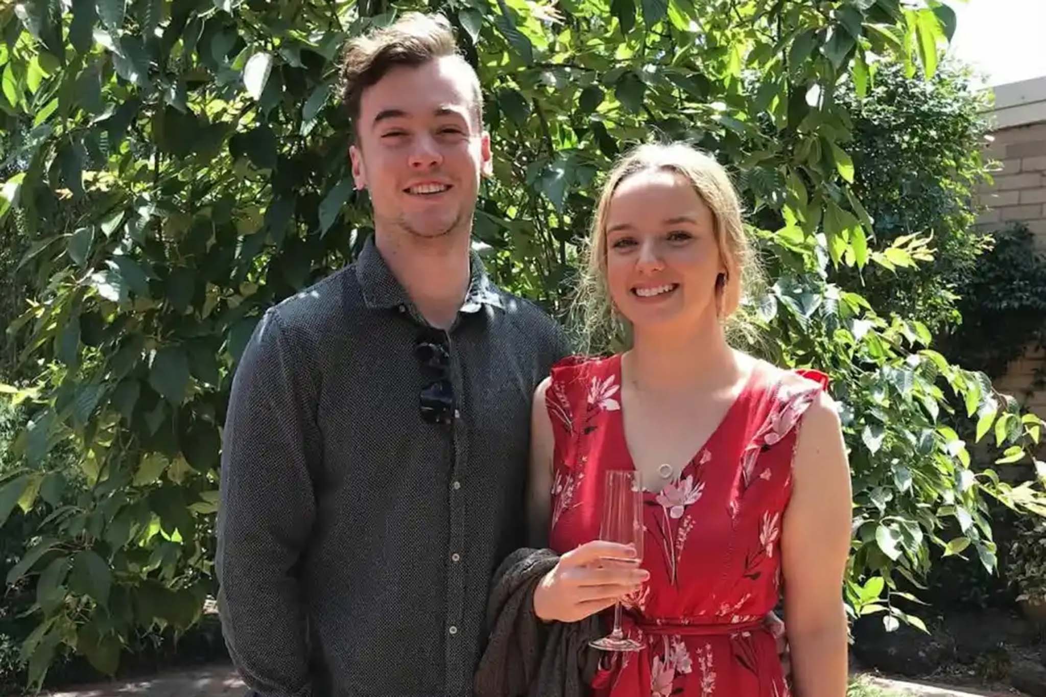 Stacey Hatfield (right) and Nate Warnecke were two months away from celebrating their one-year wedding anniversary