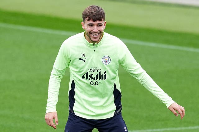 Nico Gonzalez during a training session in Manchester on Monday (Martin Rickett/PA)