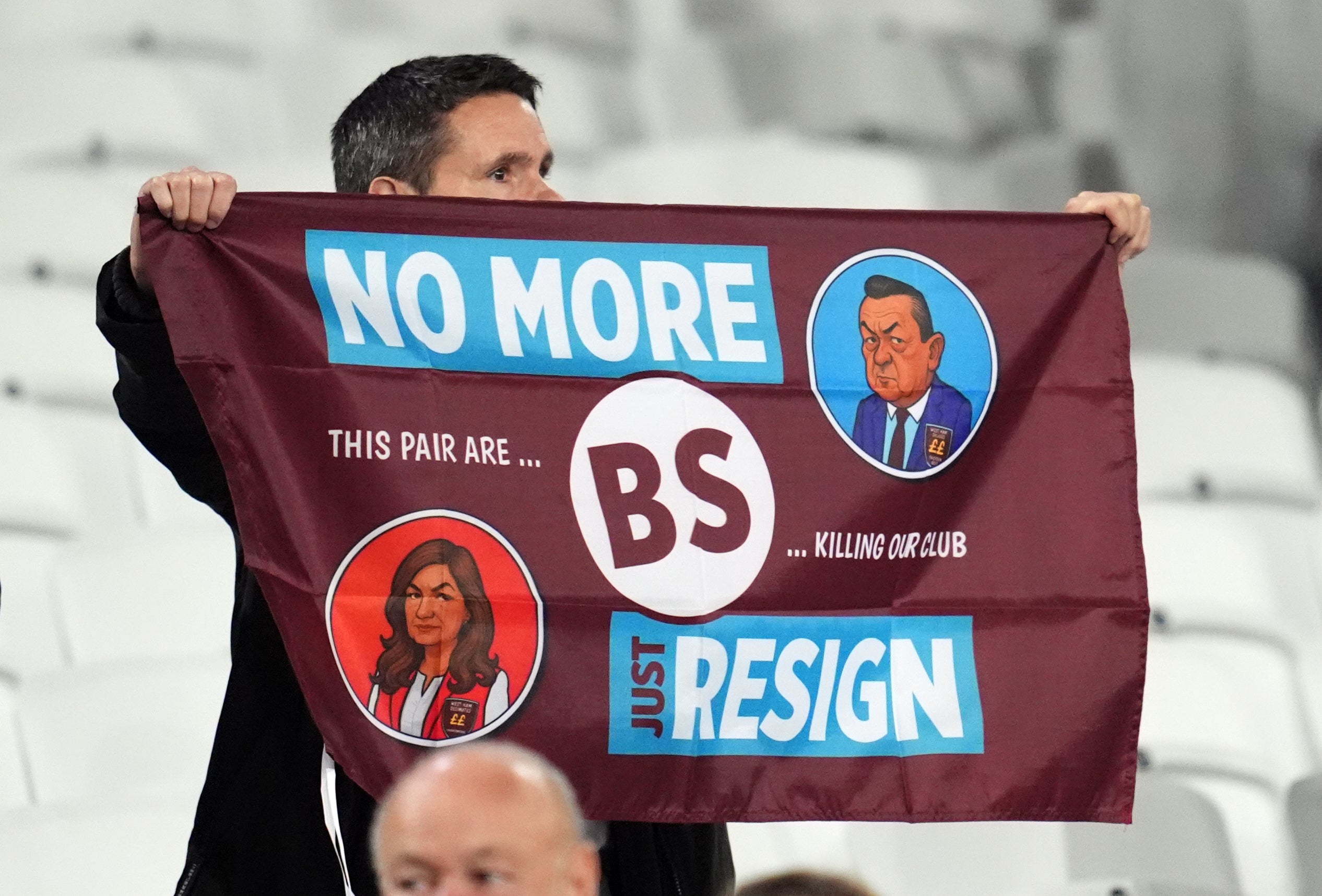 Hammers fans let their unhappiness with the board be known