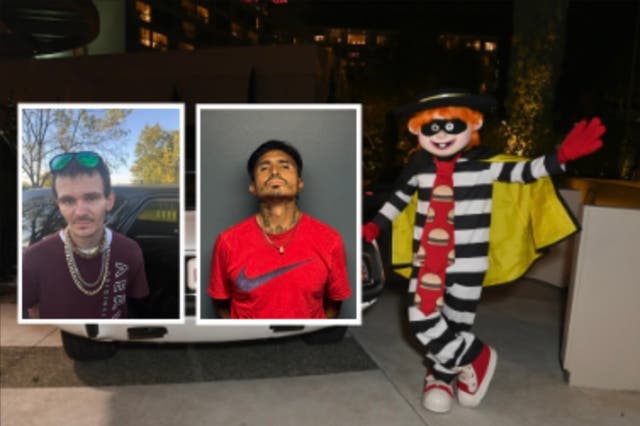 <p>A pair of 'hamburglars' have been arrested and accused of stealing more than 300 pounds of sausage and hamburger meat, Ohio police say</p>