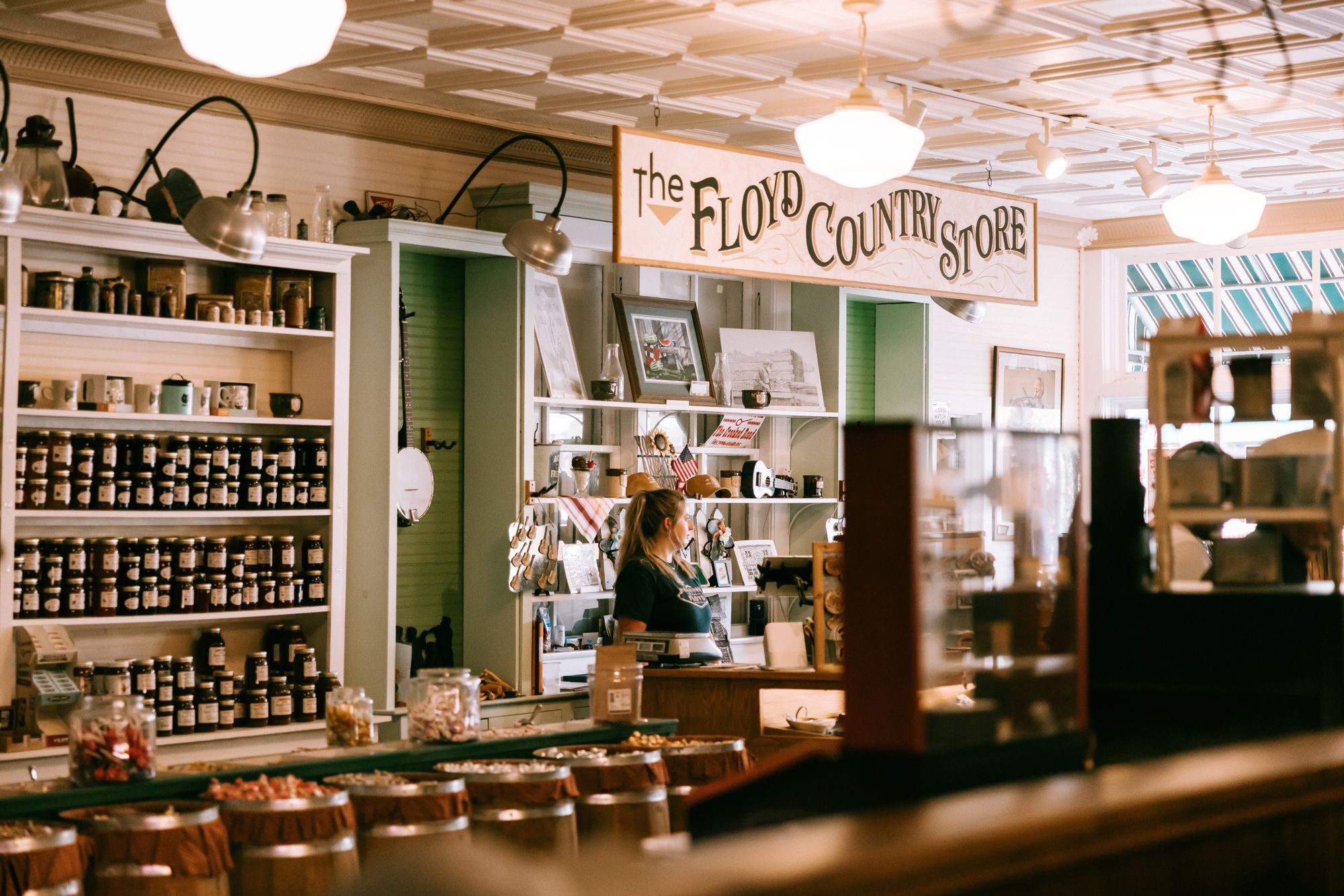 Floyd Country Store is country grocery that has been around for over 100 years, attracting visitors with its old-fashioned wares and big country music names