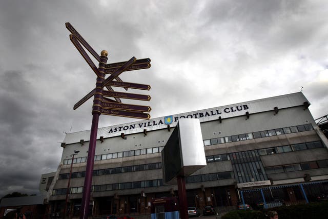 A general view of a signpost outside Villa Park (David Jones/PA)