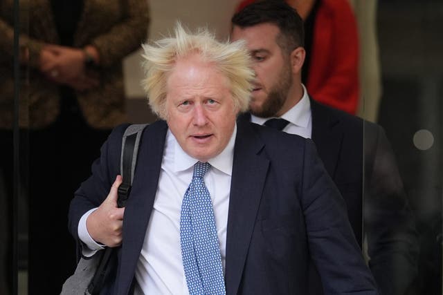 <p>Former prime minister Boris Johnson leaves Dorland House in London after giving evidence to the UK Covid-19 Inquiry</p>