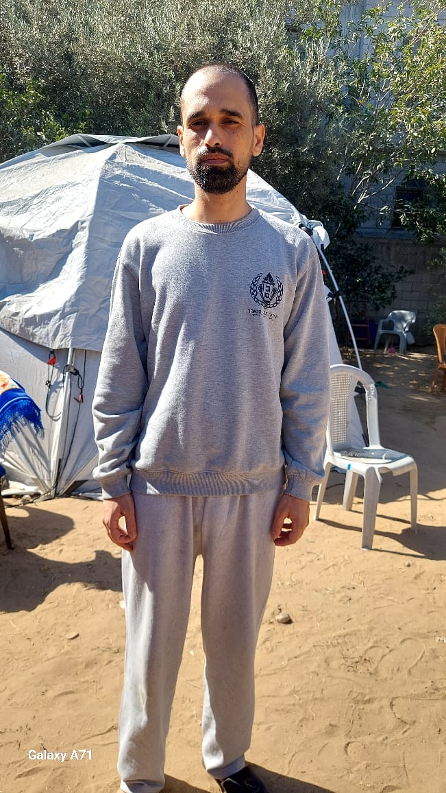 Dr Bilal, a medic at Kamel Adwan hospital, after his release from Israeli detention