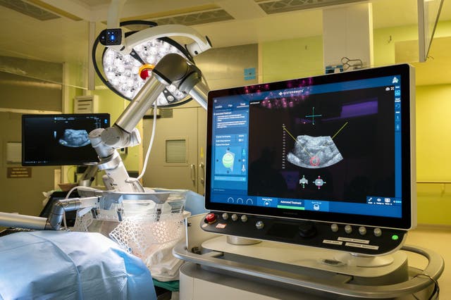 <p>The machine is part of a pioneering new treatment for liver cancer, which uses focused ultrasound waves to destroy the disease.</p>