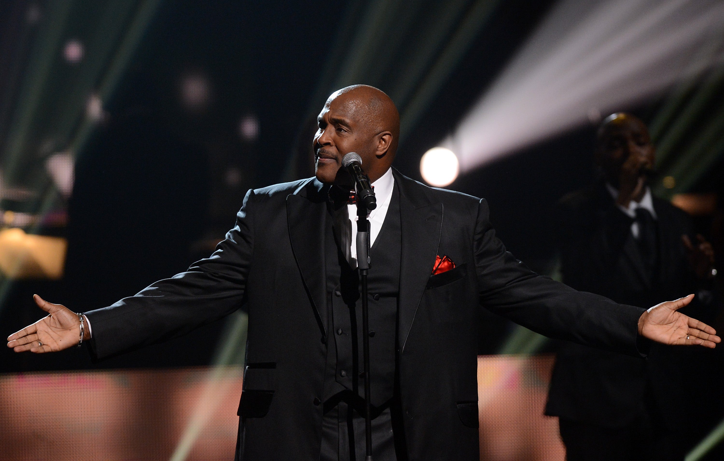 <p>Detroit megachurch pastor and gospel singer Marvin Winans (pictured) went viral after criticizing a parishioner who only donated $1,235 to Perfecting Church</p>