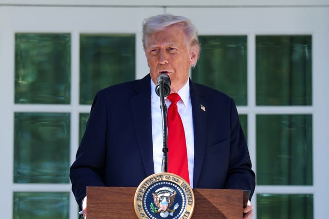 <p>President Donald Trump delivers remarks during a luncheon in the Rose Garden of the White House on October 21, 2025 in Washington, DC.</p>