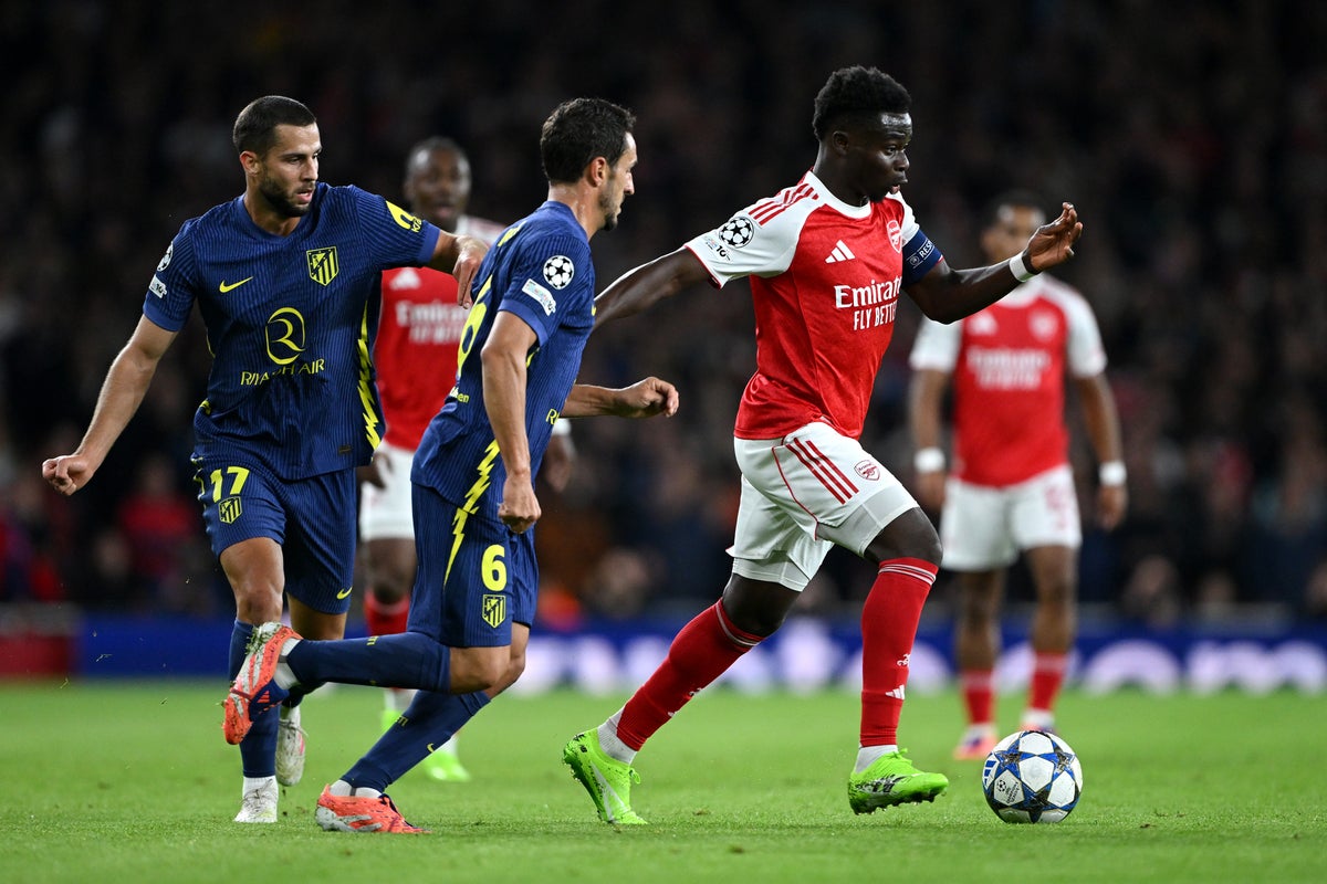 Arsenal v Atletico Madrid live: Eberechi Eze hits crossbar with Gunners on top in Champions League
