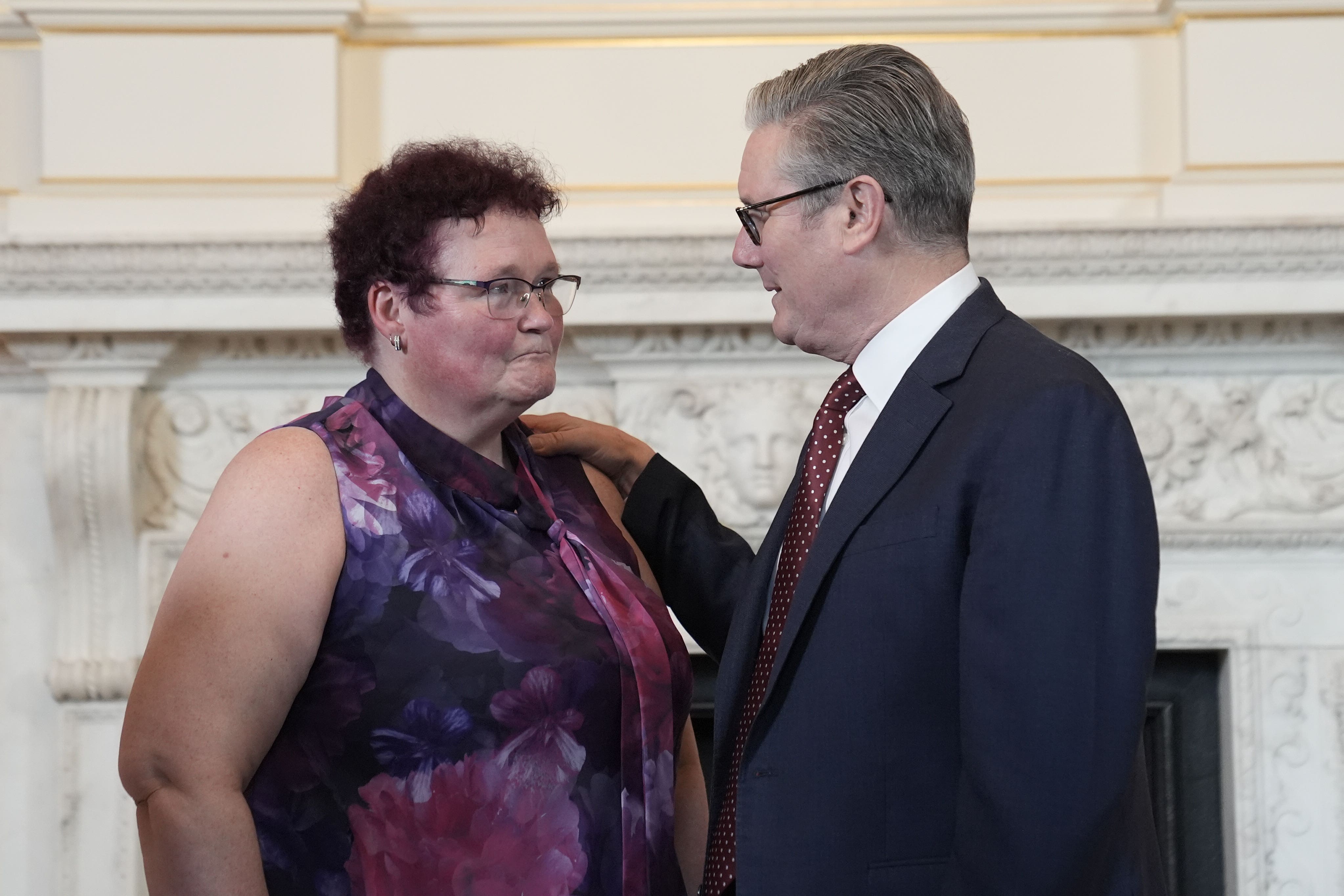 Prime Minister Sir Keir Starmer meets Claire Throssell at 10 Downing Street (Stefan Rousseau/PA)