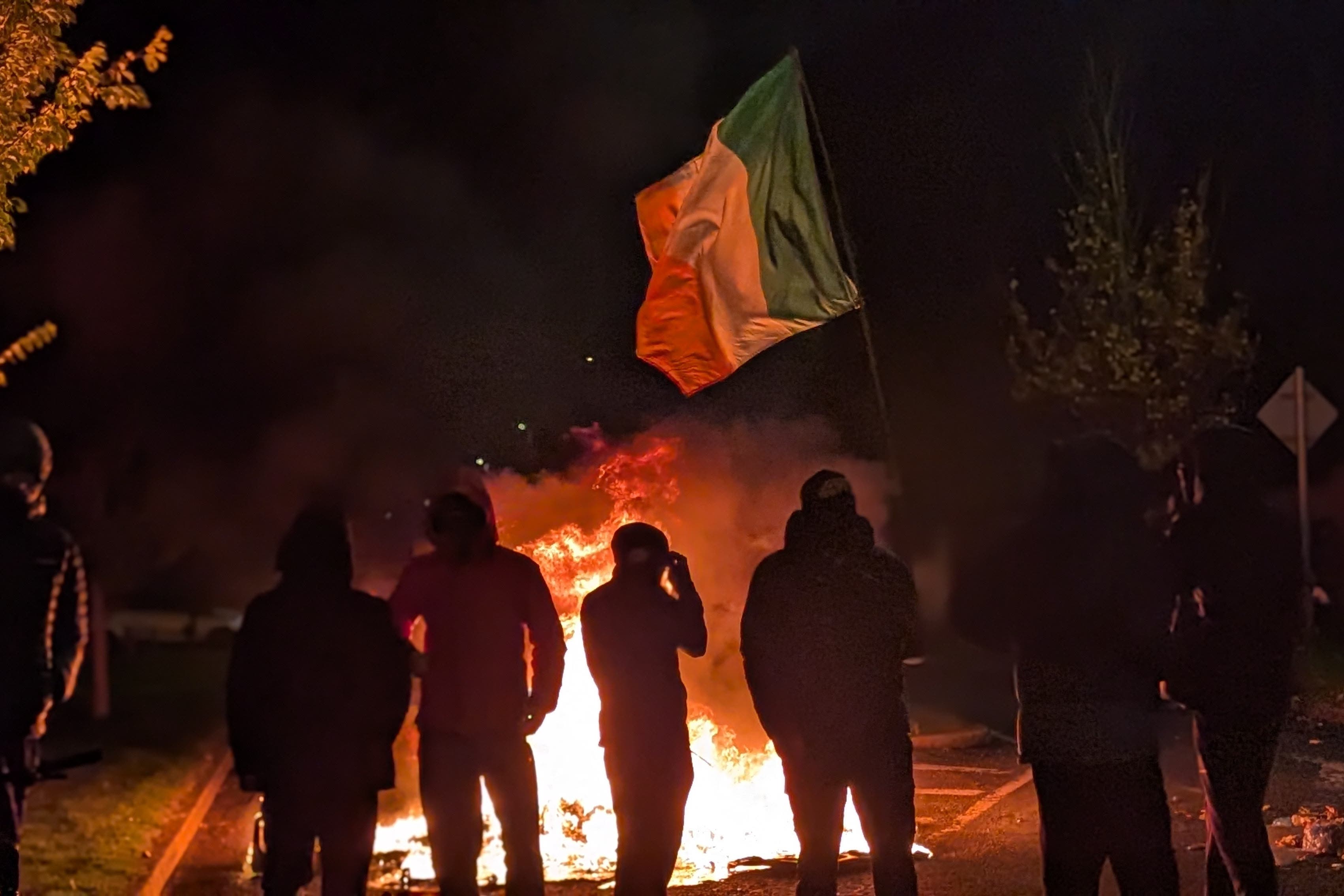 <p>Violence flared in Dublin on Tuesday evening</p>