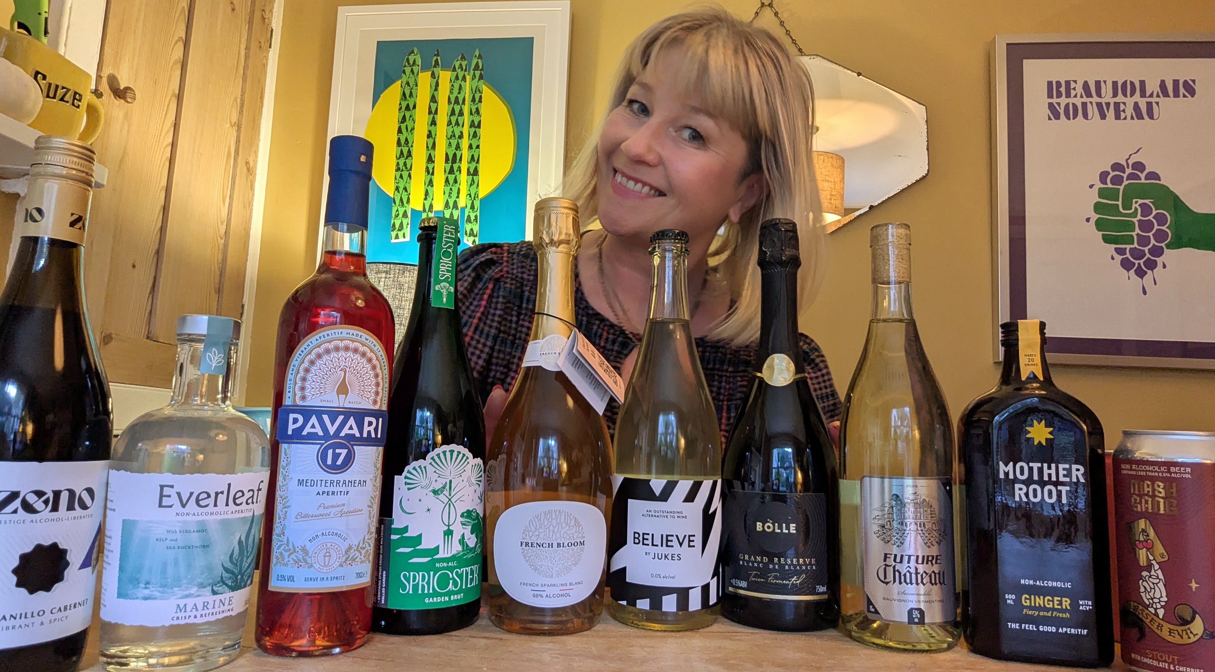 Rosamund Hall with some of her favourite low and no-alcohol drinks