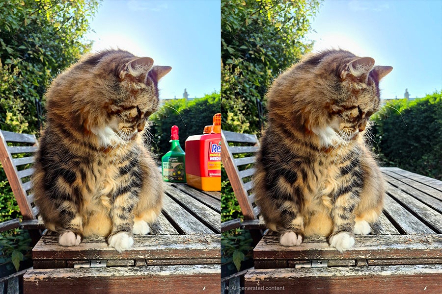 Generative Image can also be used to remove unwanted elements from shots, such as these weedkiller bottles