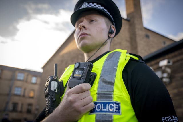 Body-worn video cameras will now be worn by officers in Edinburgh, the Lothians and the Borders (Jane Barlow/PA)