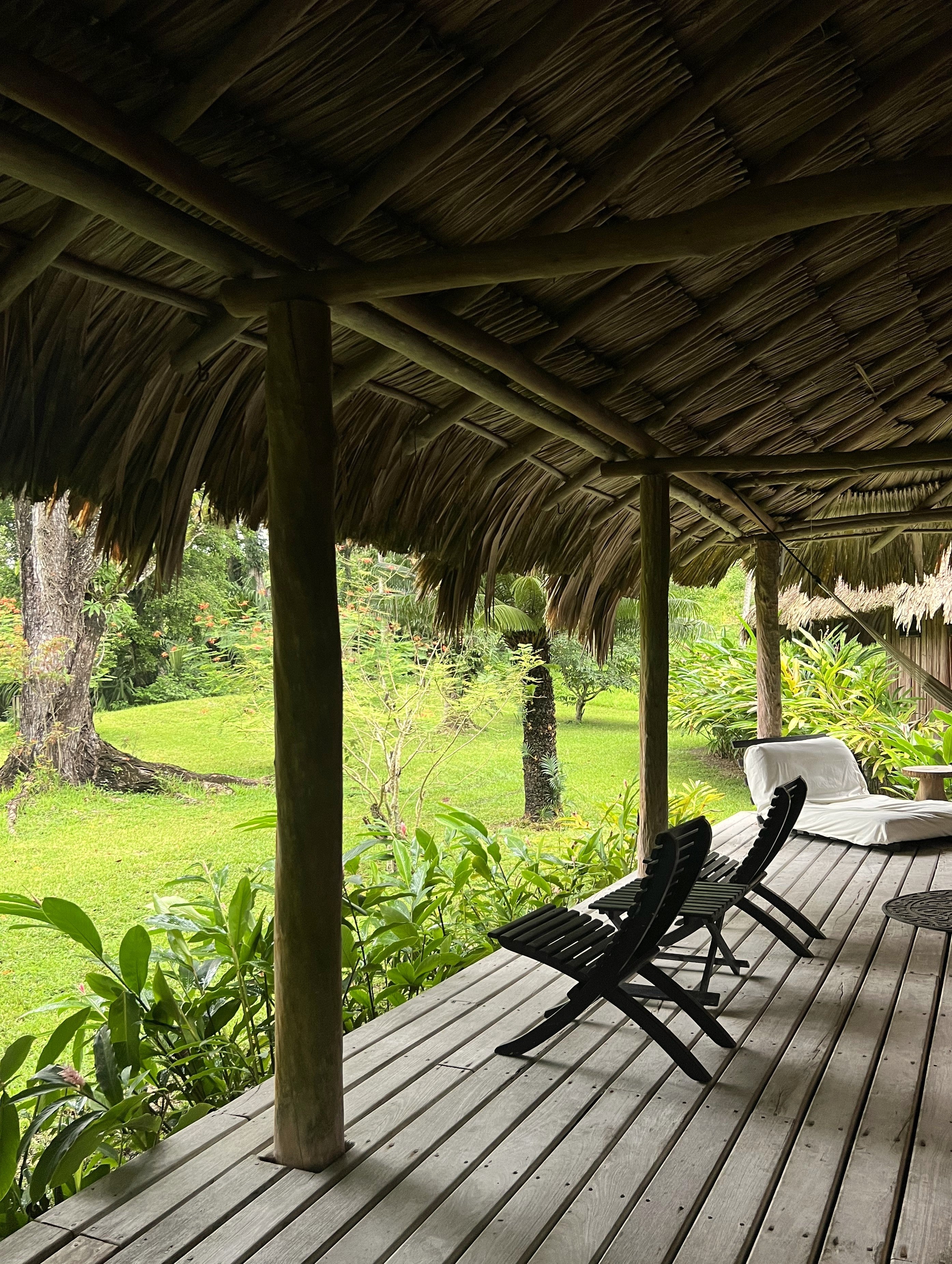 The private terrace of Chan Chich’s eco-lodges