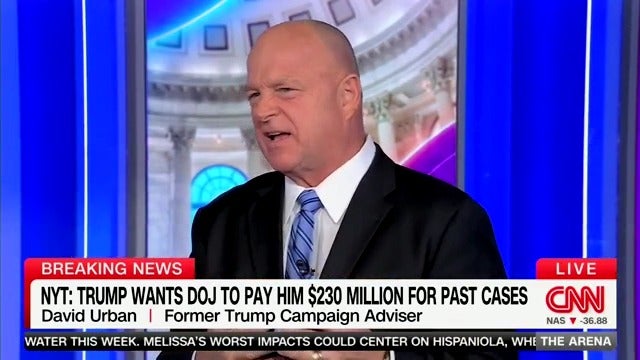 <p>Former Trump adviser David Urban said Tuesday that the president and his businesses had not been ‘harmed’ by the DOJ probes, and nobody wants to see him receive taxpayer money as compensation.</p>