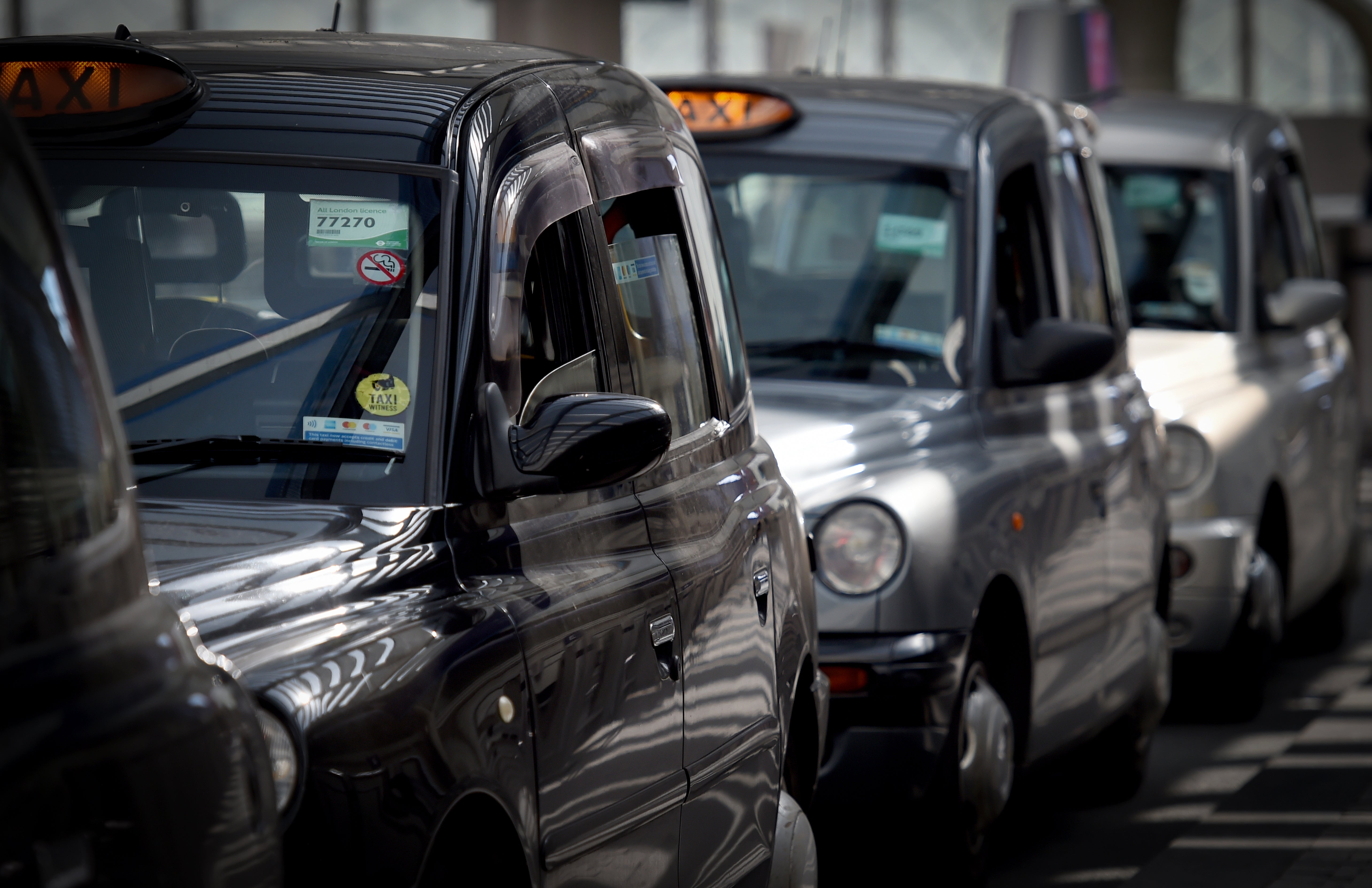 <p>The black cab drivers are seeking around £15,000 each in damages (Lauren Hurley/PA)</p>