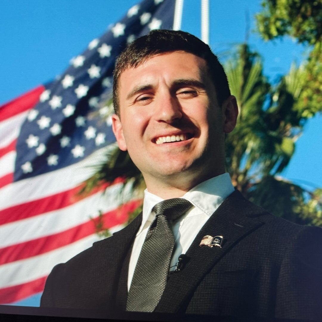 <p>Jake Lang in a video promoting his campaign to challenge Florida Republican Sen. Ashley Moody</p>