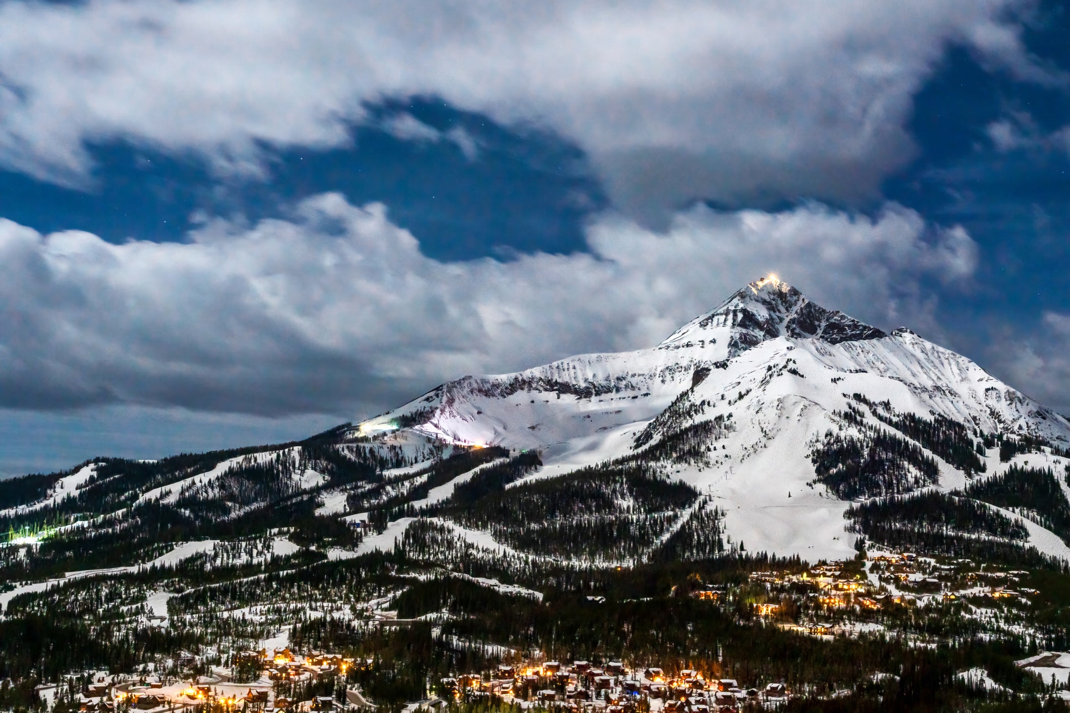 Montana's resort town of Big Sky takes the No.1 spot in a 10-strong 2026 Destinations of the Year ranking after flights and lodging searches jumped by 92 percent. The resort is dominated by Lone Peak (pictured).