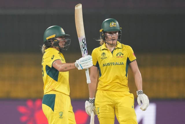 <p>Ash Gardner and Annabel Sutherland's partnership won the game for Australia</p>