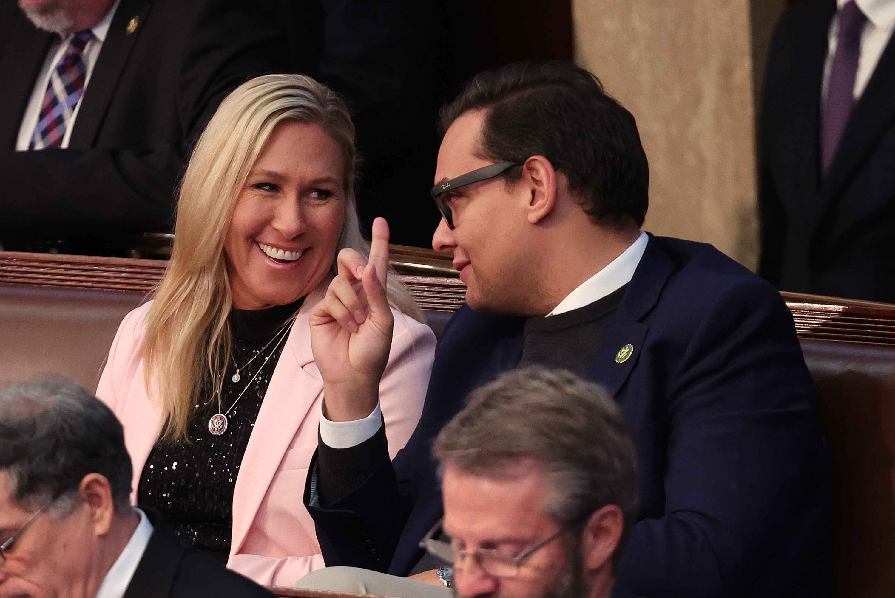 Santos has fostered a close relationship with Marjorie Taylor Greene – both were considered part of the far-right faction of Republicans in the House of Representatives before Santos was expelled