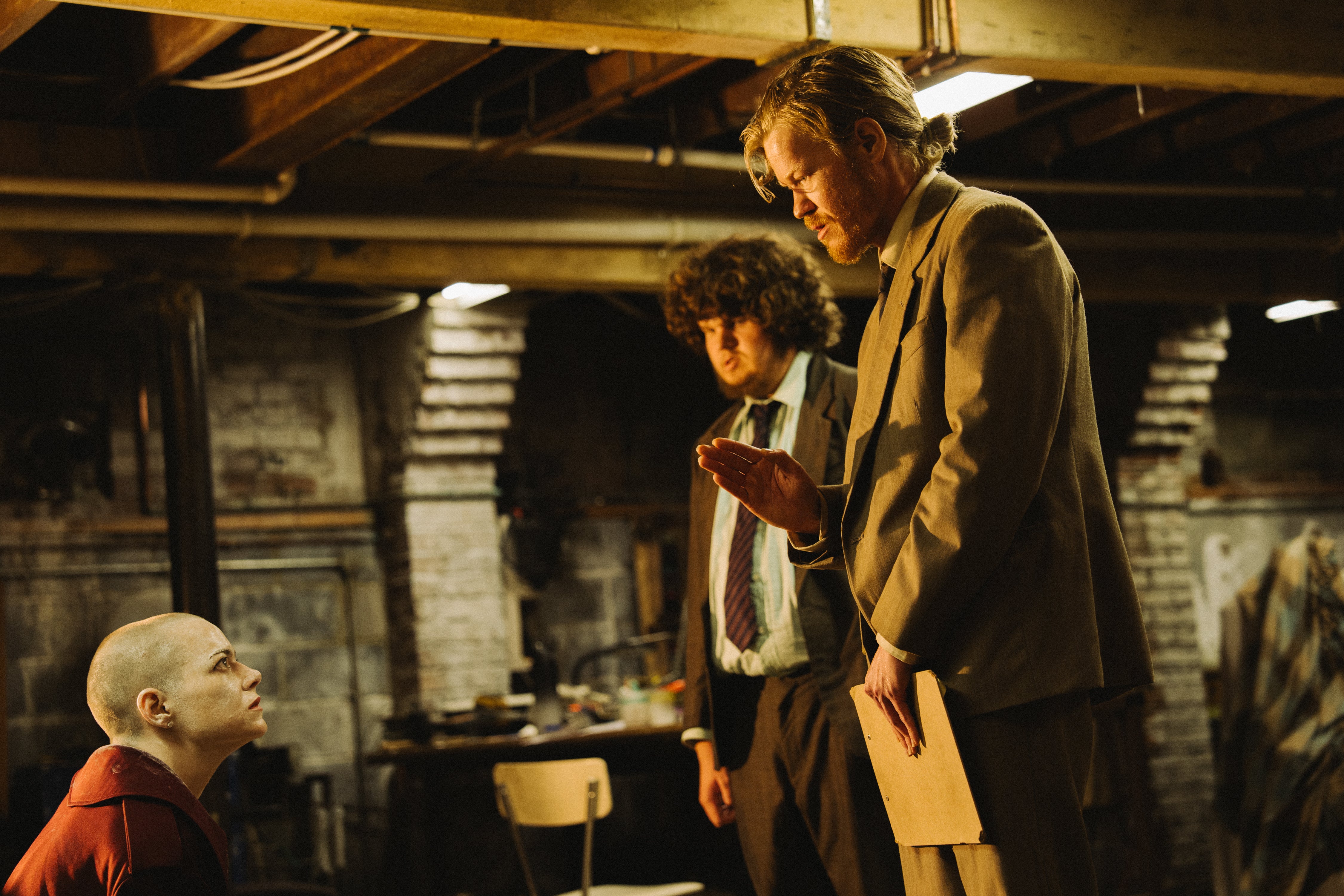 Emma Stone, Aidan Delbis and Jesse Plemons in Yorgos Lanthimos’s ‘Bugonia’