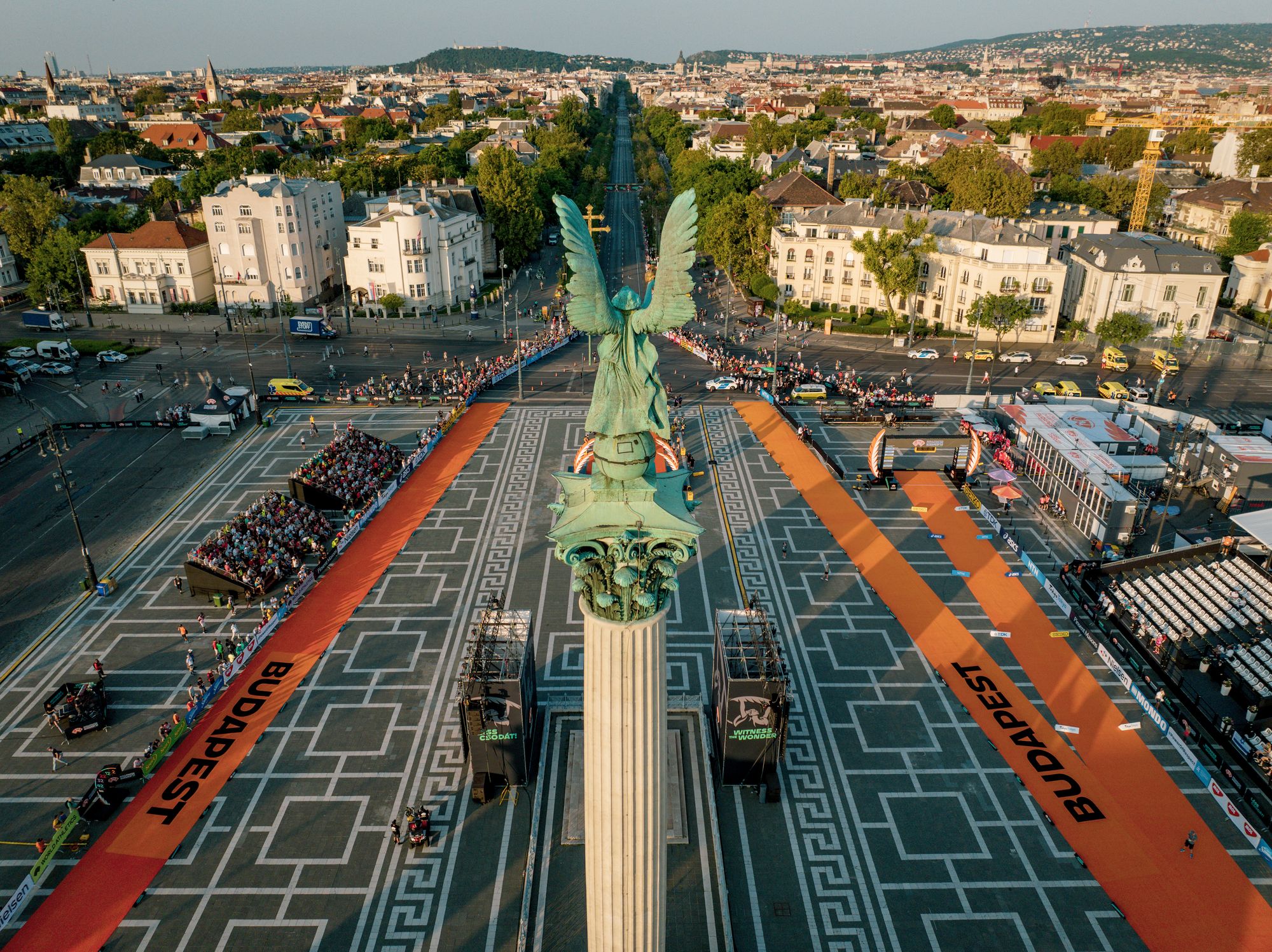 Aerial view shows Heroes’ Square in Budapest