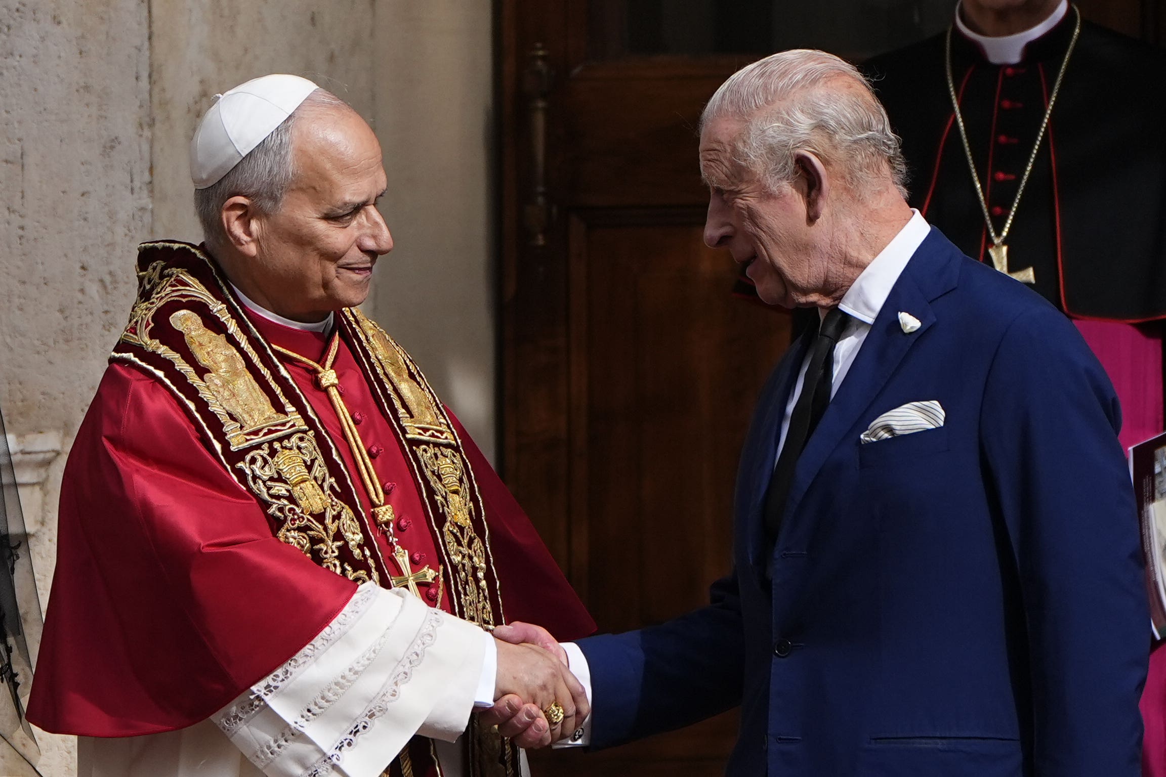The Pope and the King joined in prayer in a historic moment in the Vatican (Aaron Chown/PA)