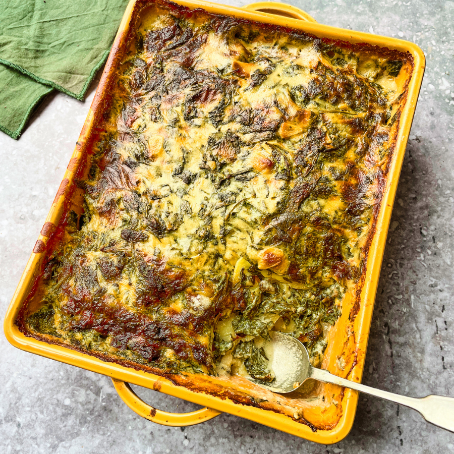 A heart-healthy twist on classic comfort food, pairing potassium-rich potatoes with calcium-packed greens