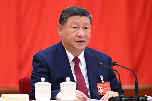 <p>Chinese President Xi Jinping speaks during the fourth plenary session of the 20th Communist Party of China Central Committee in Beijing</p>