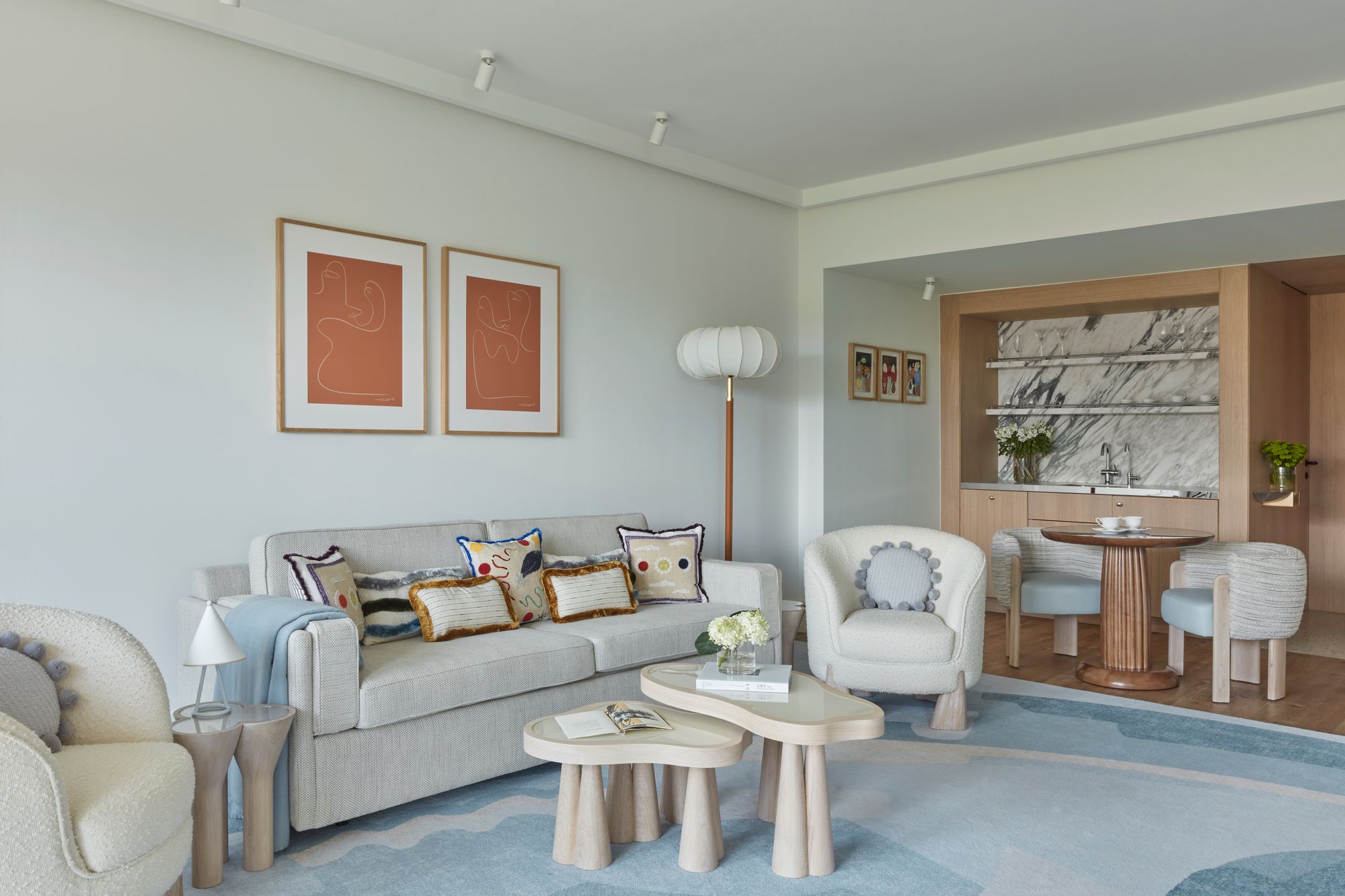 The living area in the Camiral Suite