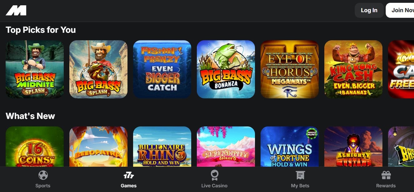 You'll find all the most popular slots and new releases on the Midnite app