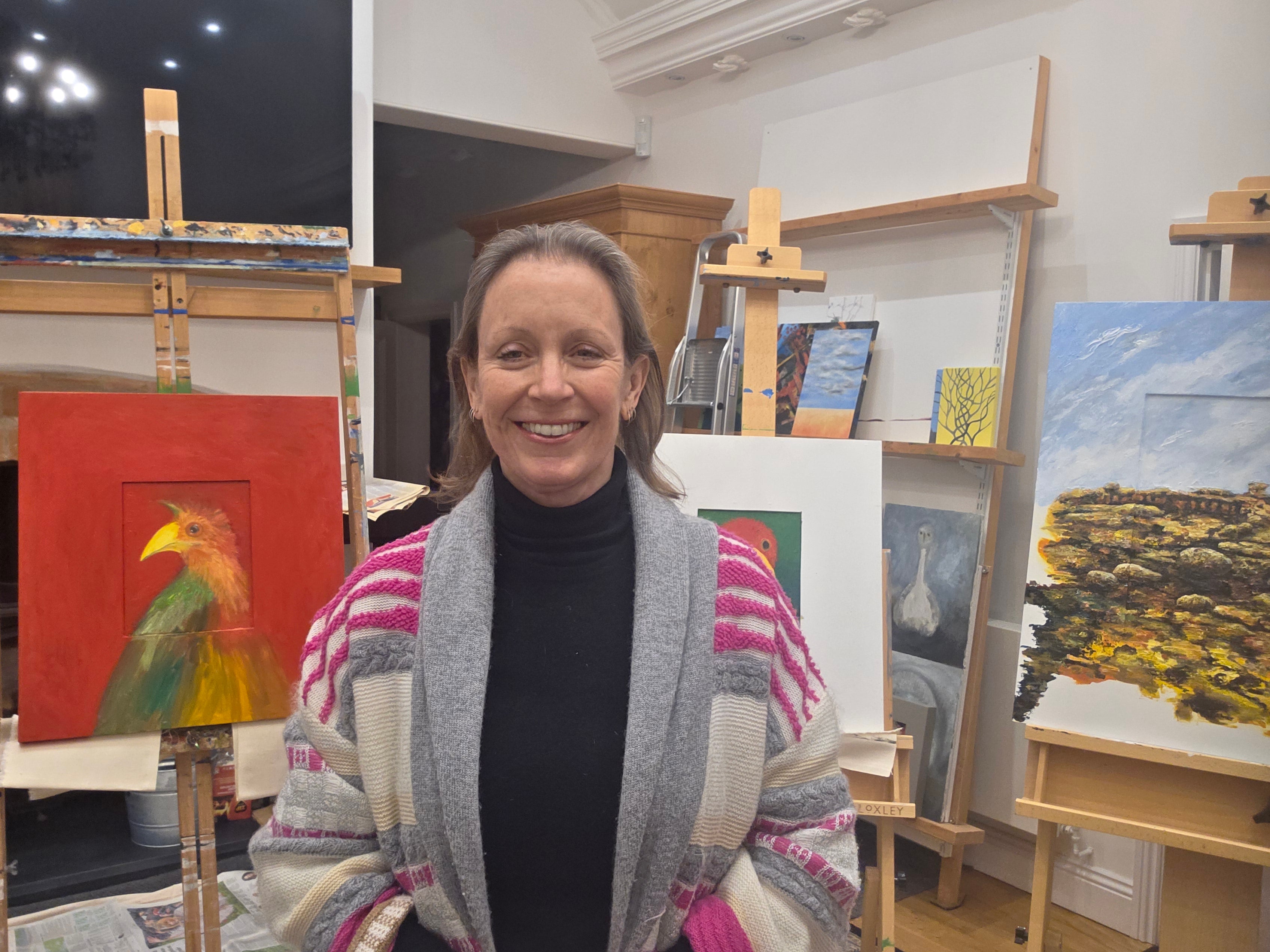 <p>The poet and artist Frieda Hughes, not pictures with a flatworm</p>