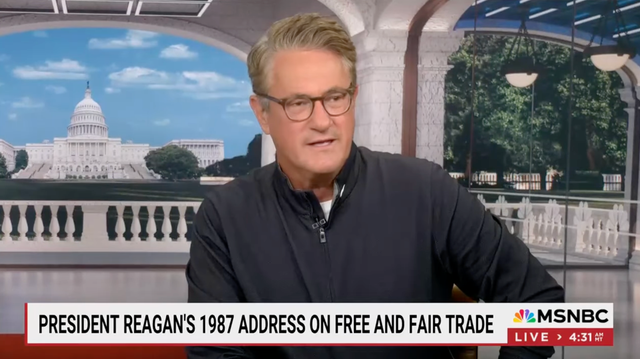 <p>Morning Joe host Joe Scarborough discusses President Donald Trump’s latest trade blowup at Canada on MSNBC on Friday October 24 2025</p>