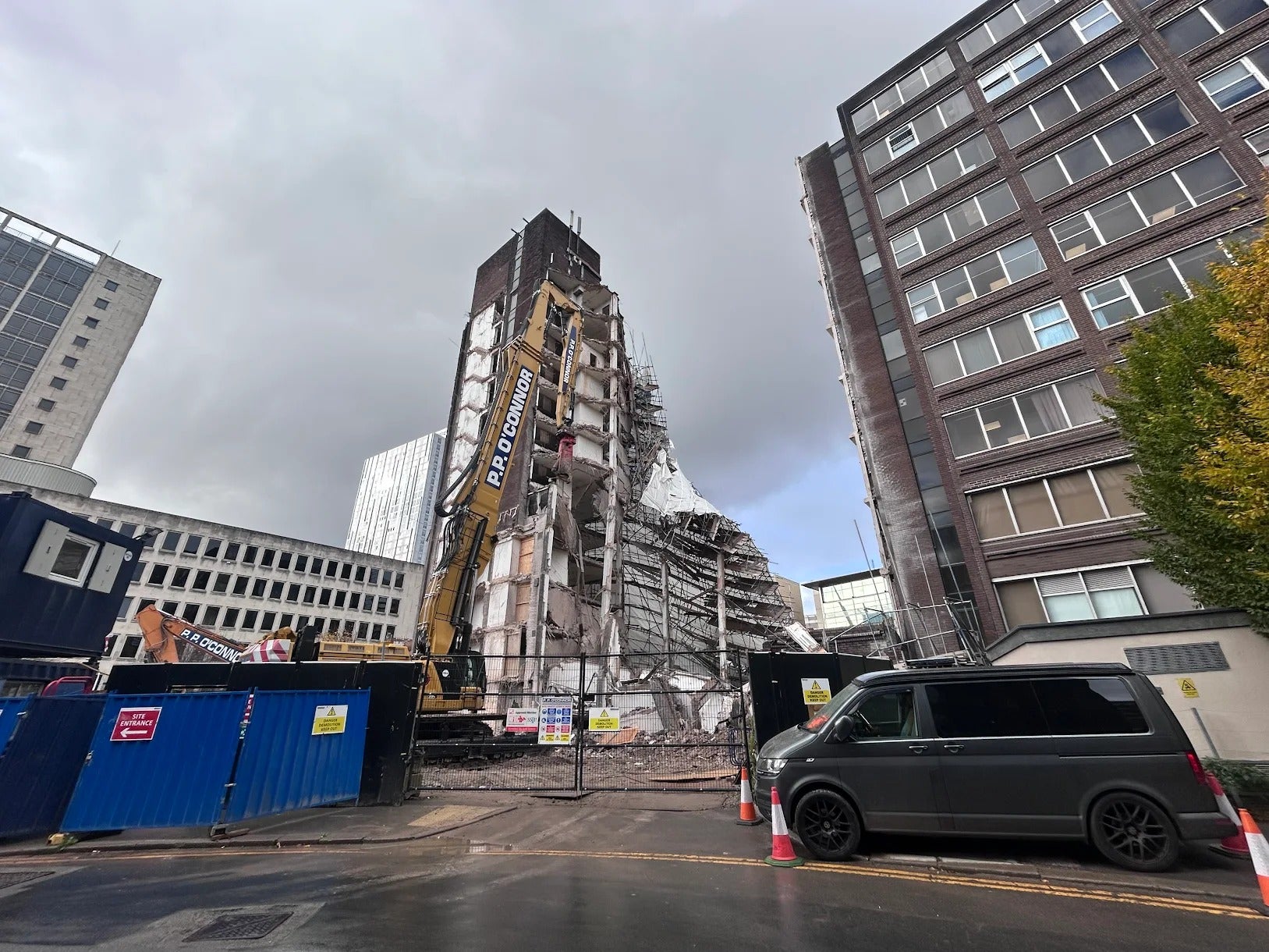 The building on Bridge Street in the city centre collapsed