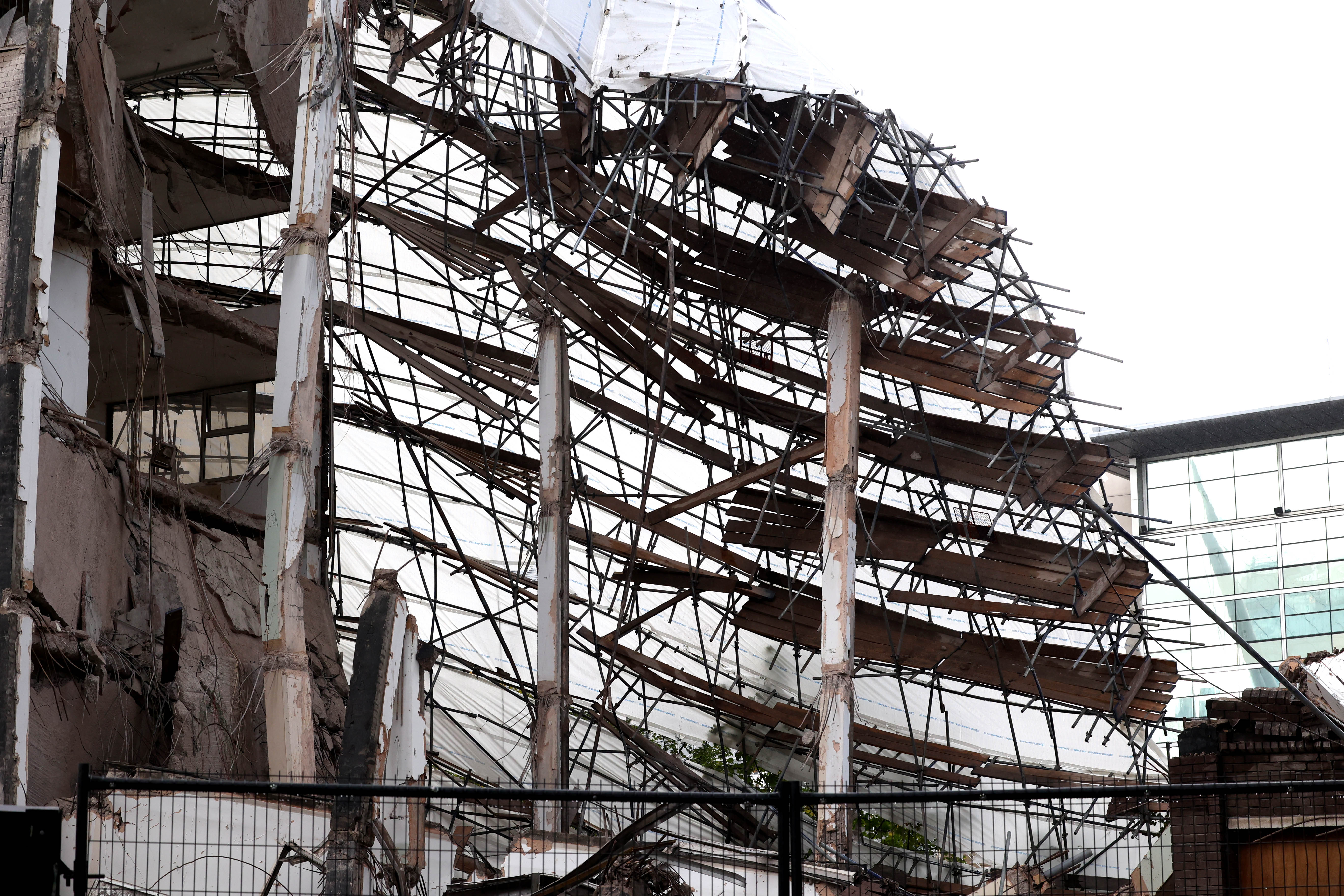 The owner of the building next door said he had to evacuate 500 people after the incident