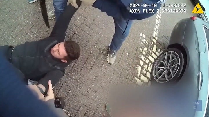 <p>Moment Wagner Group arsonist Dylan Earl arrested in B&Q car park.</p>