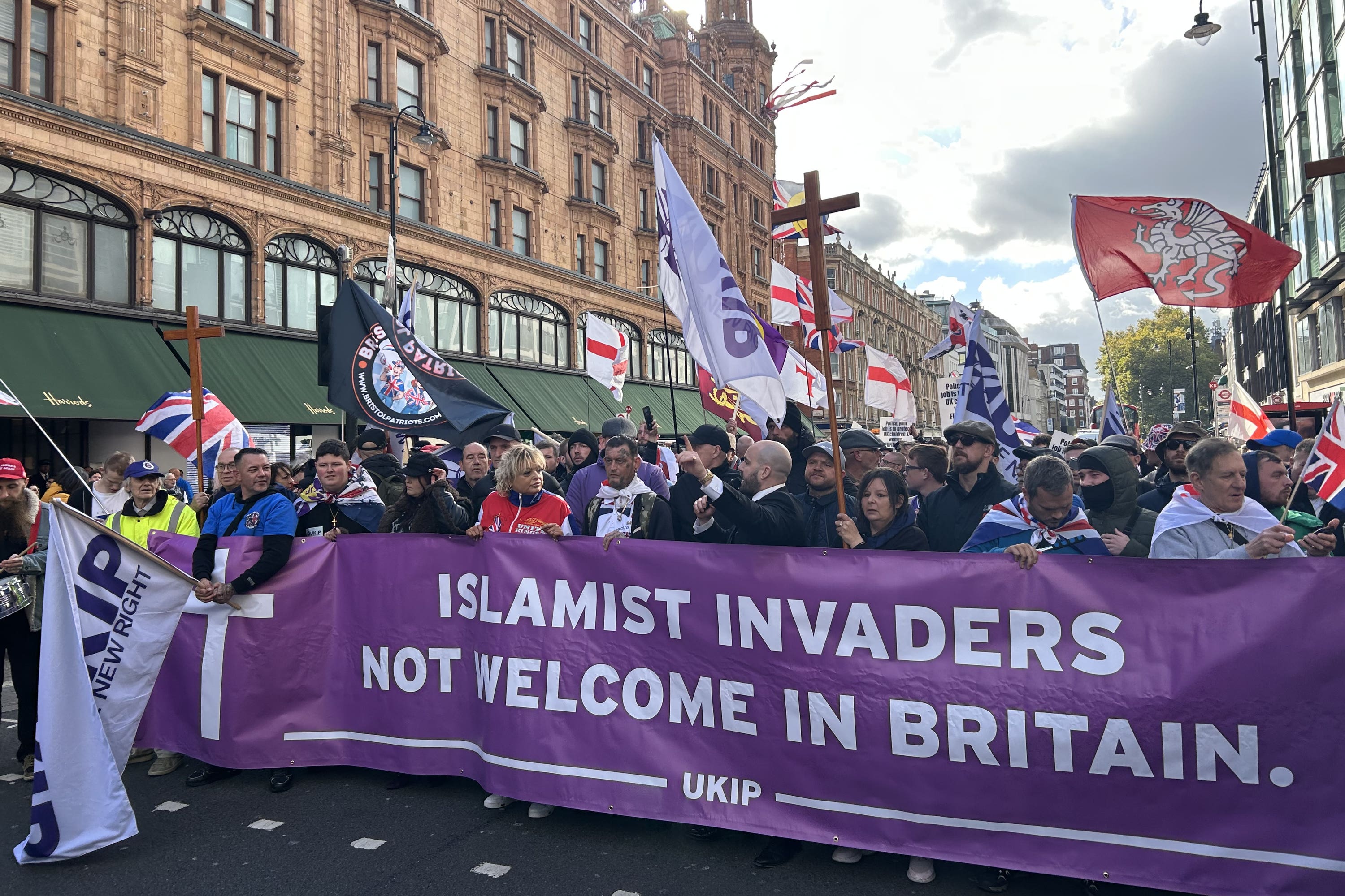 People take part in a march in Knightsbridge (Sam Hall/PA)